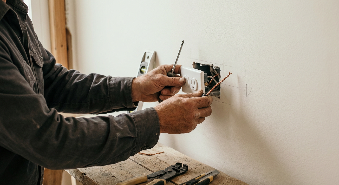 Elektriker i arbeid